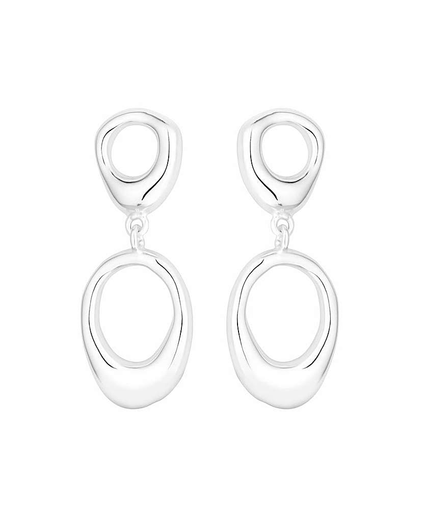 Simply Silver Double Drop Open Earrings