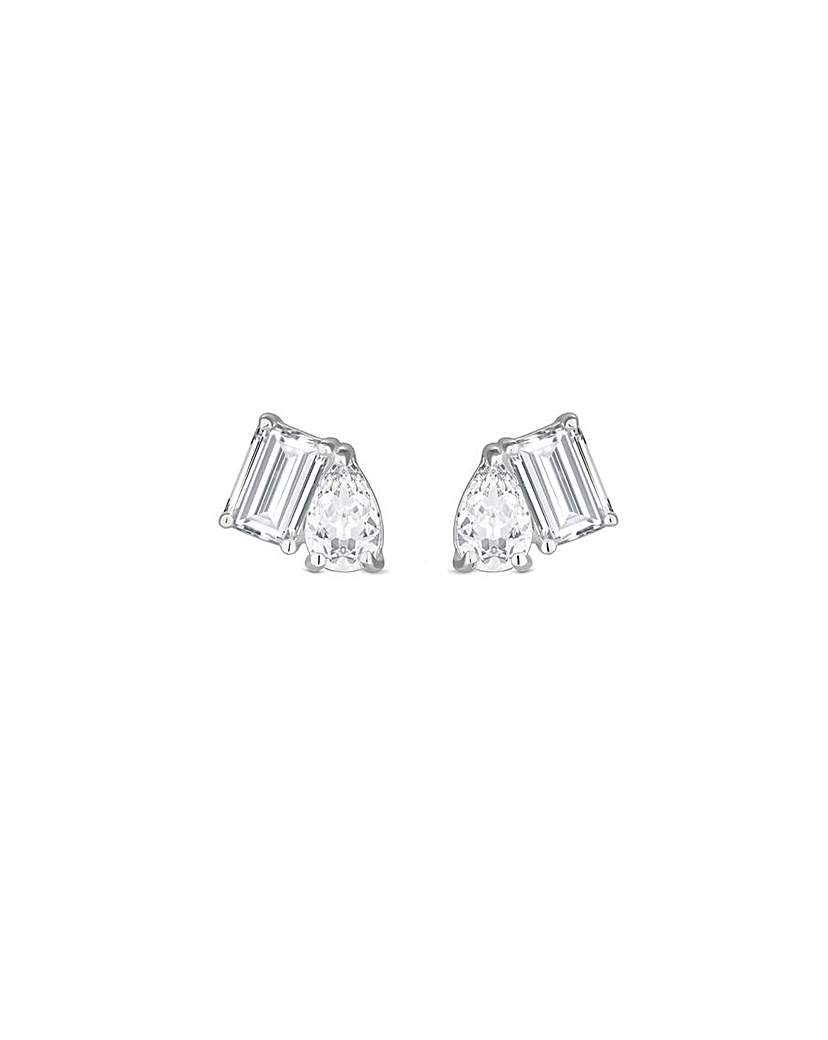 Simply Silver CZ Mixed Stud Earrings