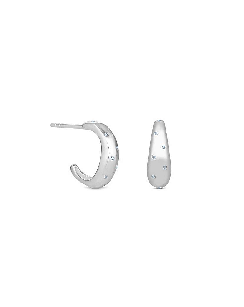 Simply Silver Multi Stone Hoop Earrings