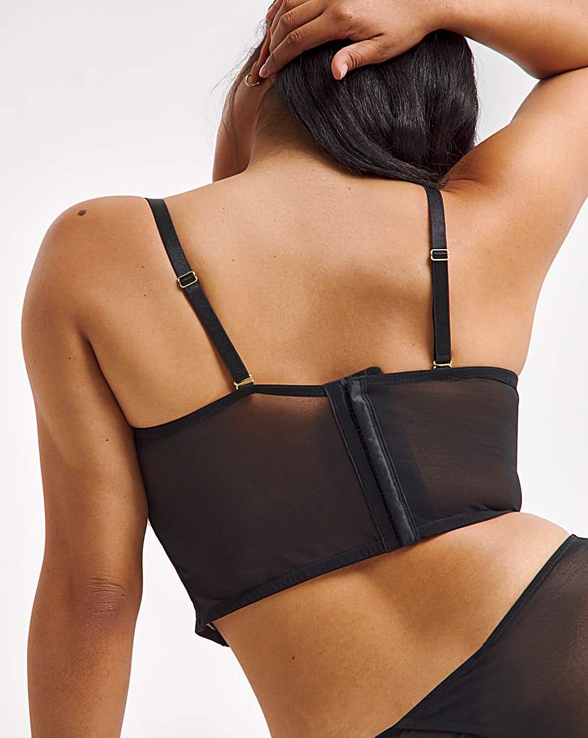 Cupless Underwire Lace Longline Bra