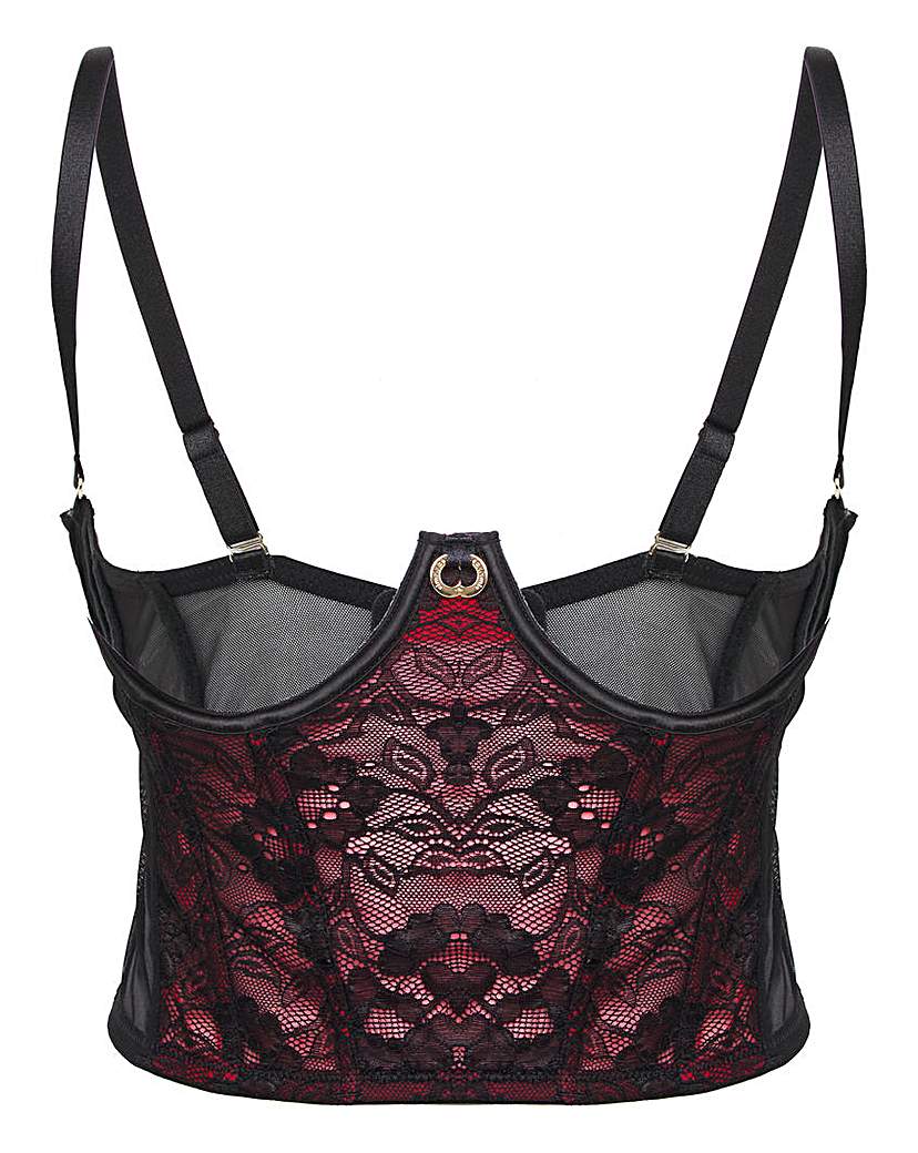 Cupless Underwire Lace Longline Bra
