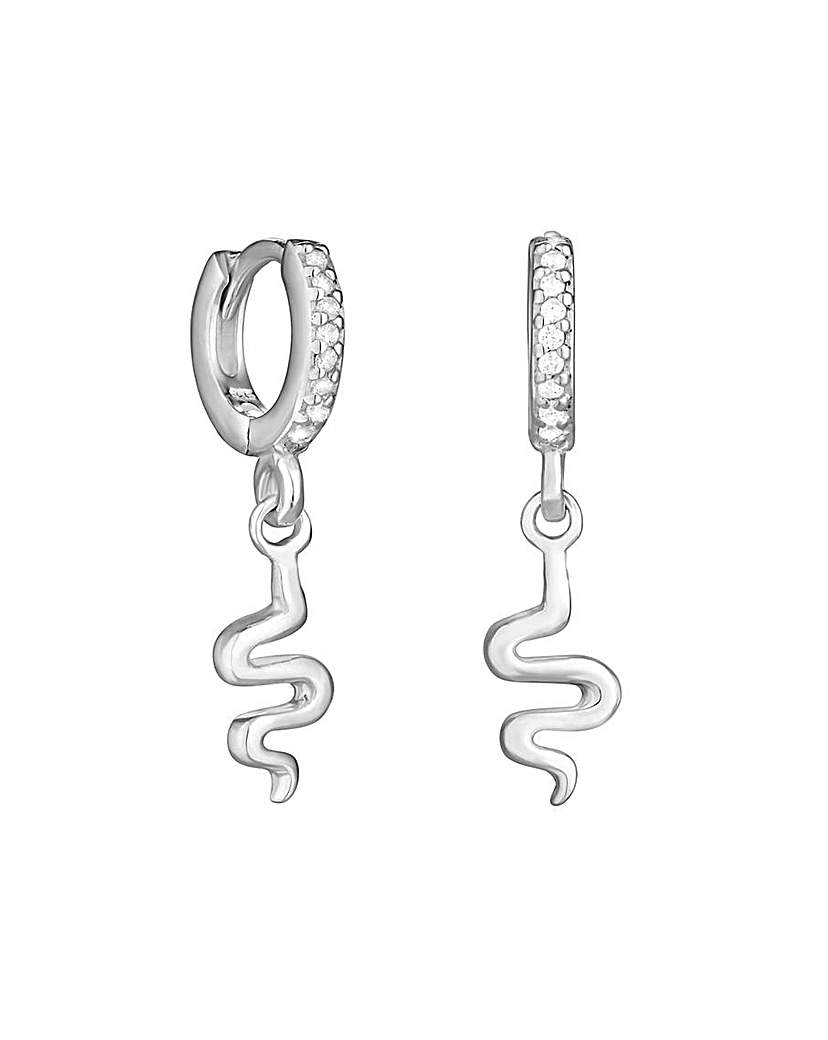 Simply Silver Serpent Charm Earrings