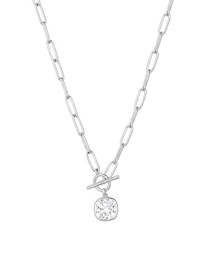 Simply Silver CZ Pendant Necklace