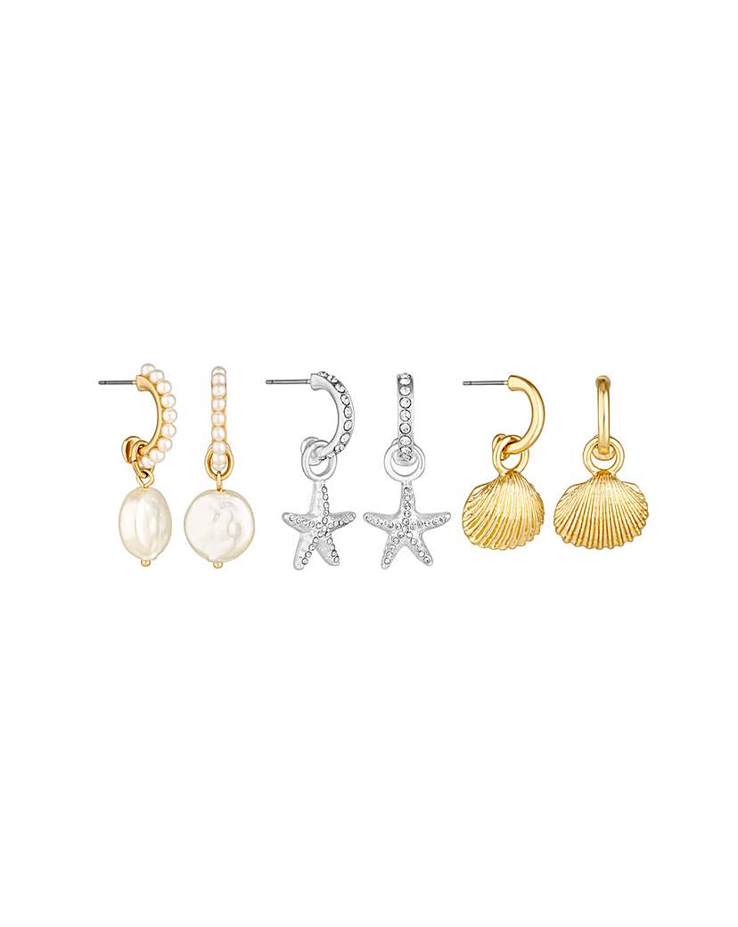 Mood Shell Mixed Earrings - Pack of 3