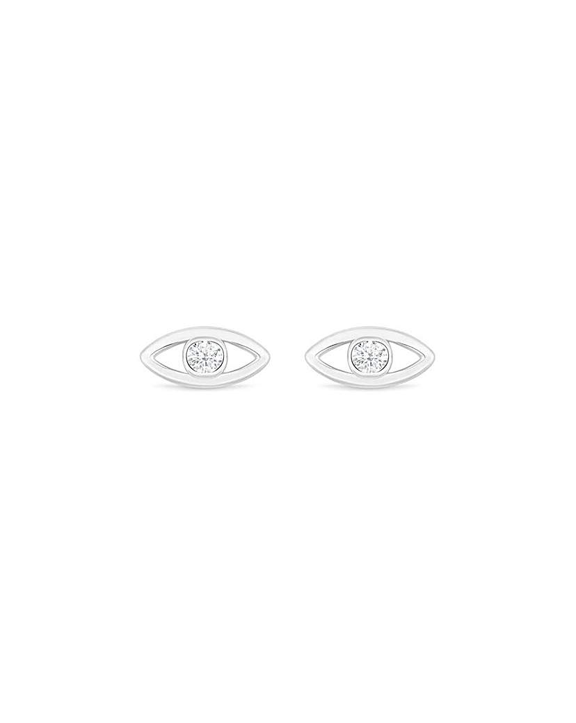 Simply Silver Recyc Evil Eye Earrings