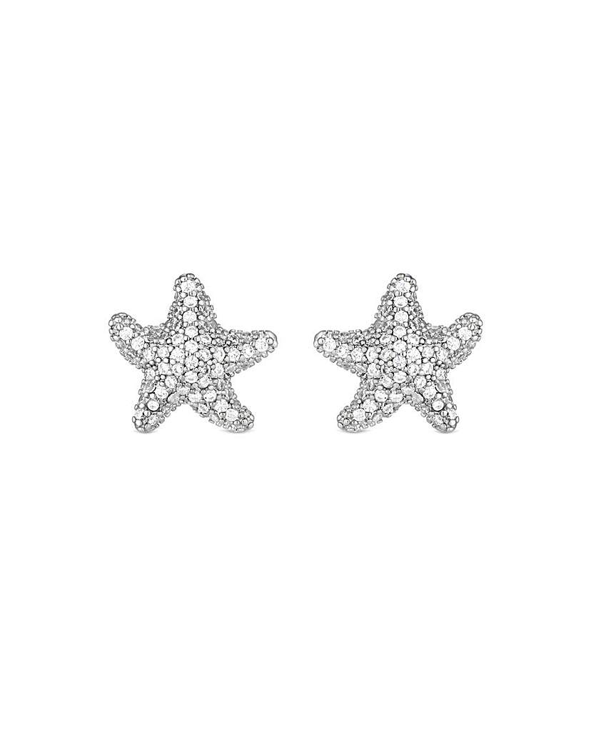 Jon Richard CZ Starfish Stud Earrings