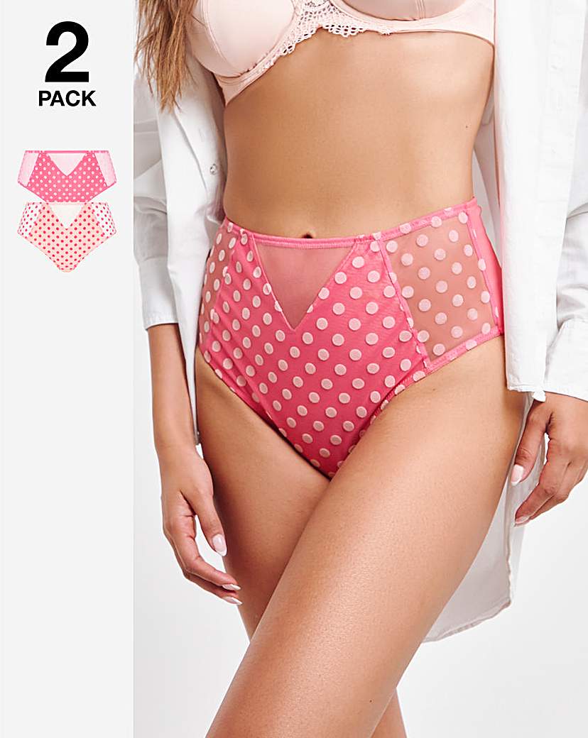 2 Pack Hannah Spot Mesh Briefs