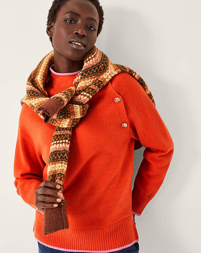 New In - Monsoon Bella High Neck Button Jumper