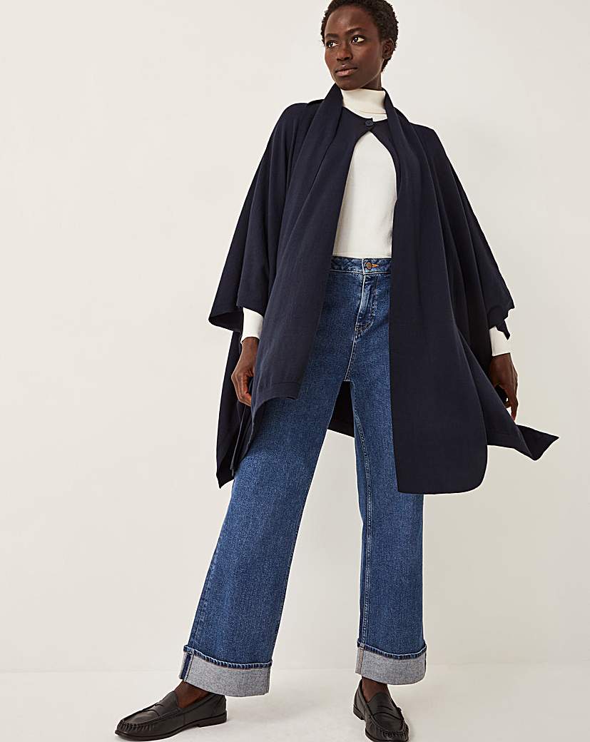 Monsoon Sara Scarf Poncho Navy Monsoon Size …