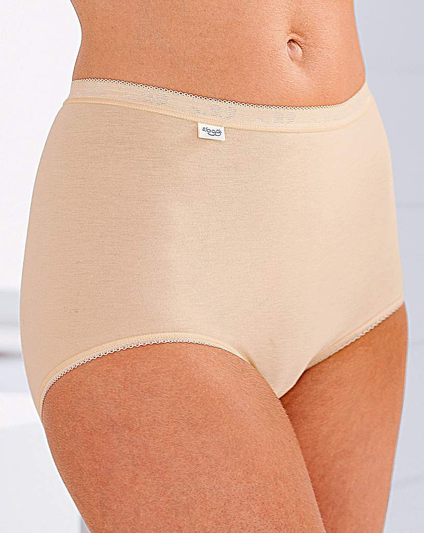 Sloggi 3Pk Basic Maxi Knicker Wht/Blk/Sk