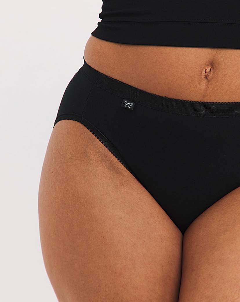 Sloggi 3Pk Tai Hi Leg Knicker Black