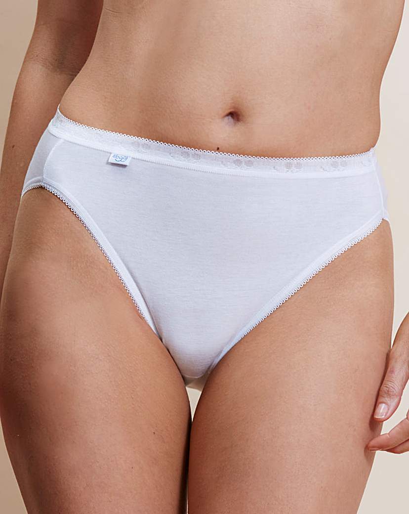 Image of Sloggi Tai 3Pk Hi Leg Briefs White