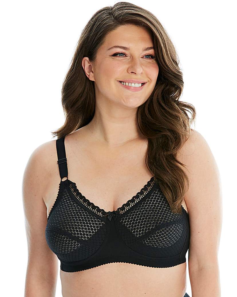 Image of Miss Mary Cotton Dots Bra Black