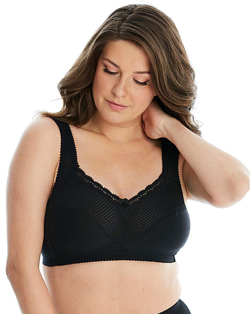 Miss Mary Diamond Cotton Bra Black