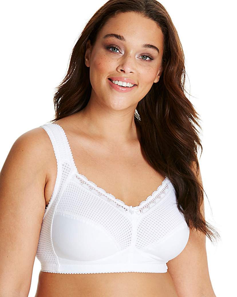Miss Mary Diamond Cotton Bra White
