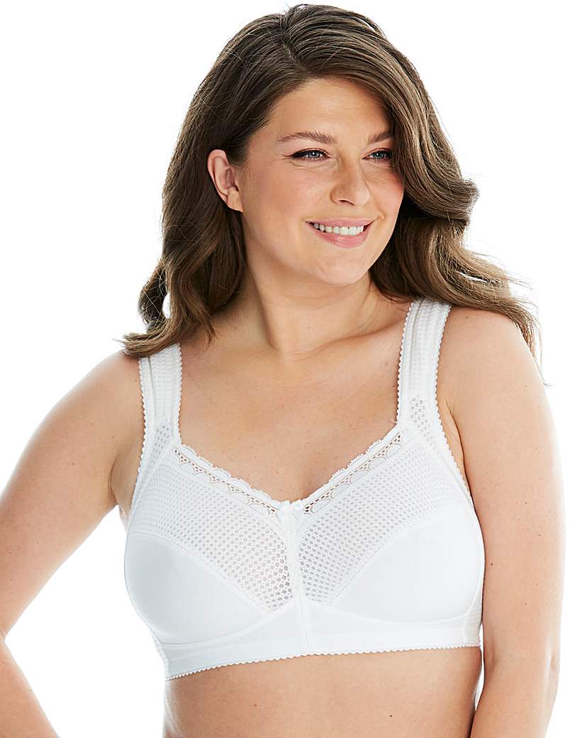 Miss Mary Diamond Cotton Bra White