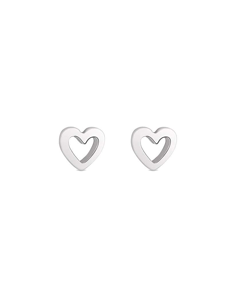 Simply Silver Open Heart Stud Earrings