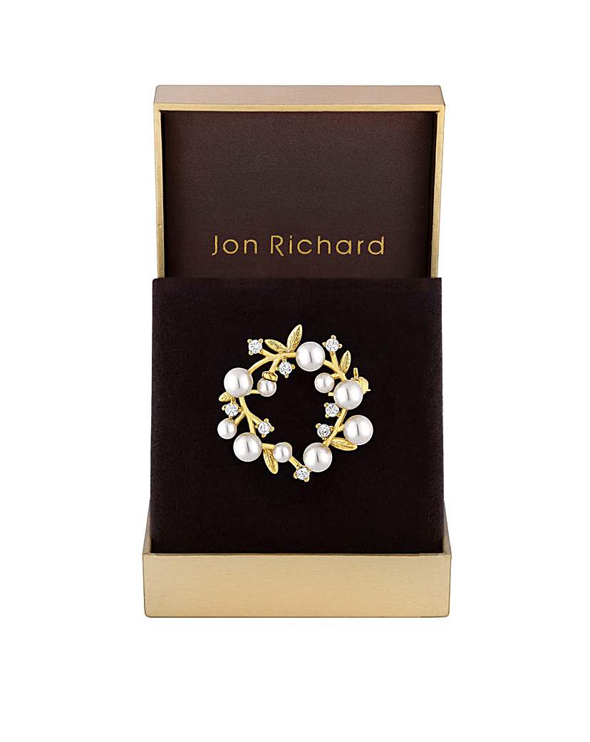 Jon Richard Crystal Wreath Brooch