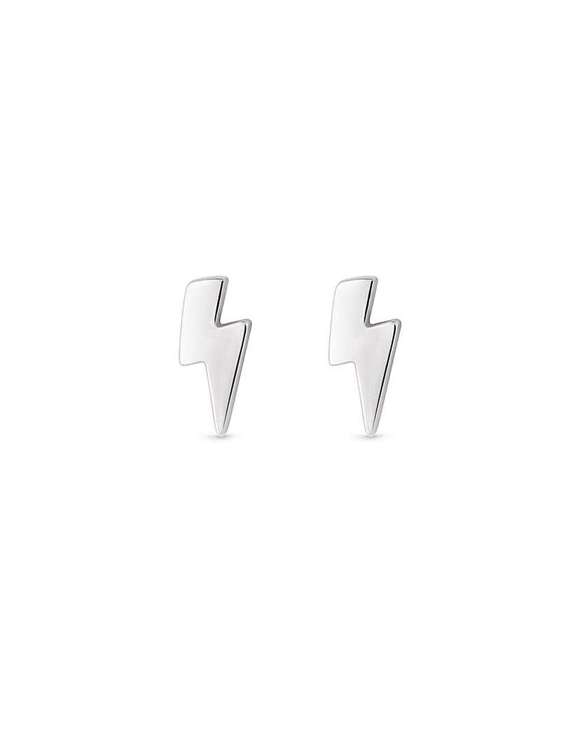 Simply Silver Lightening Bolt Earrings