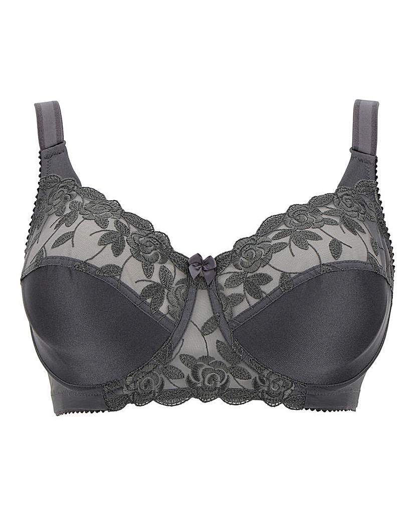 Image of Miss Mary Rose Embroidered Grey Bra