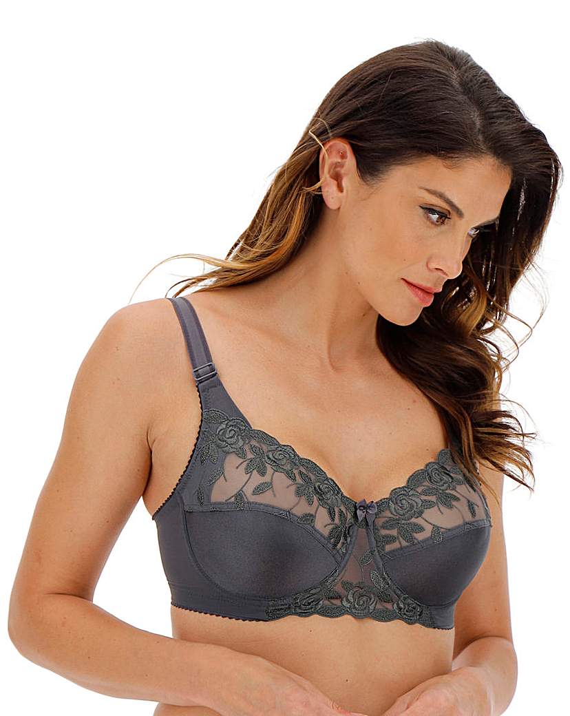 Image of Miss Mary Rose Embroidered Grey Bra