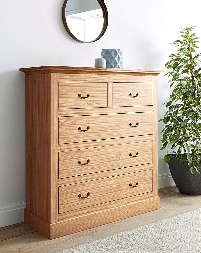 Julipa Ashford 3+2 Drawer Chest - Oak Effect