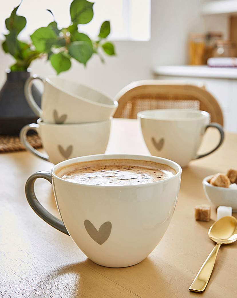 Cosy Heart Cappuccino Mug Set of Four