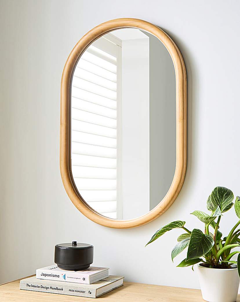 Light Wood Wall Mirror