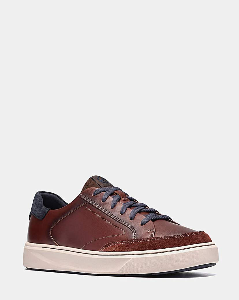 Clarks Code C Tie Leather Shoe - Dark Brown