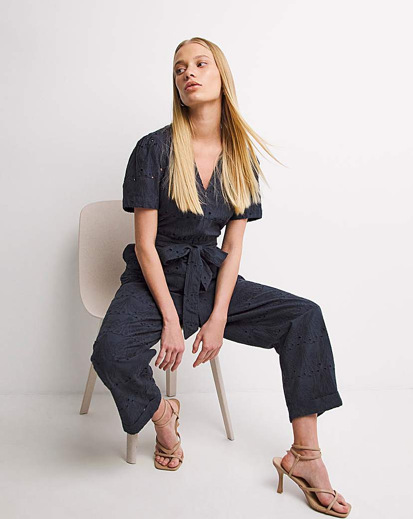 Whistles Zoe Broderie Belted Jumpsuit