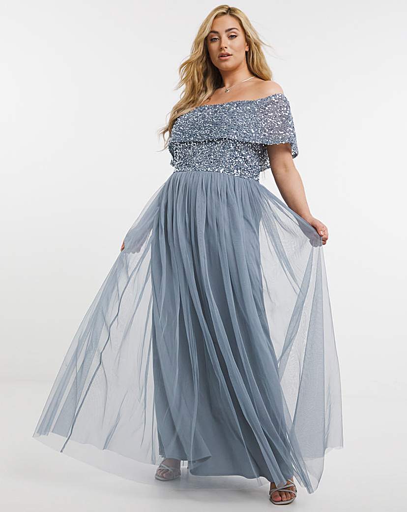 Maya curve shop bardot maxi dress