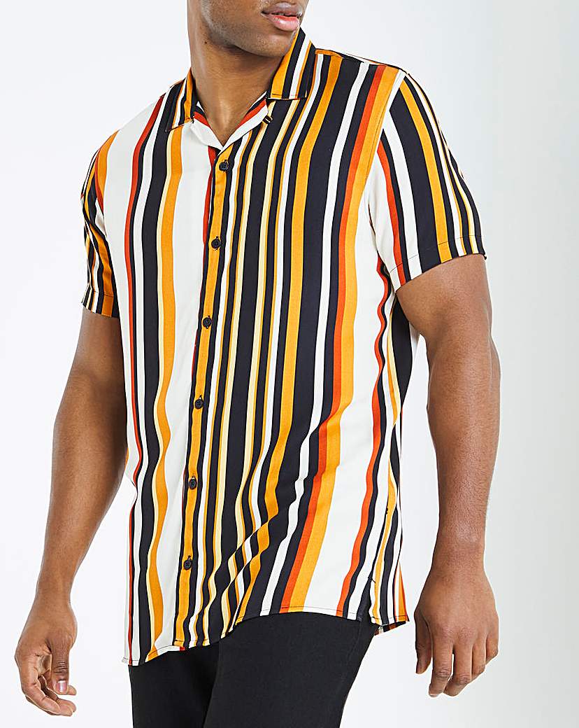 Revere Collar Multi Stripe Shirt Long