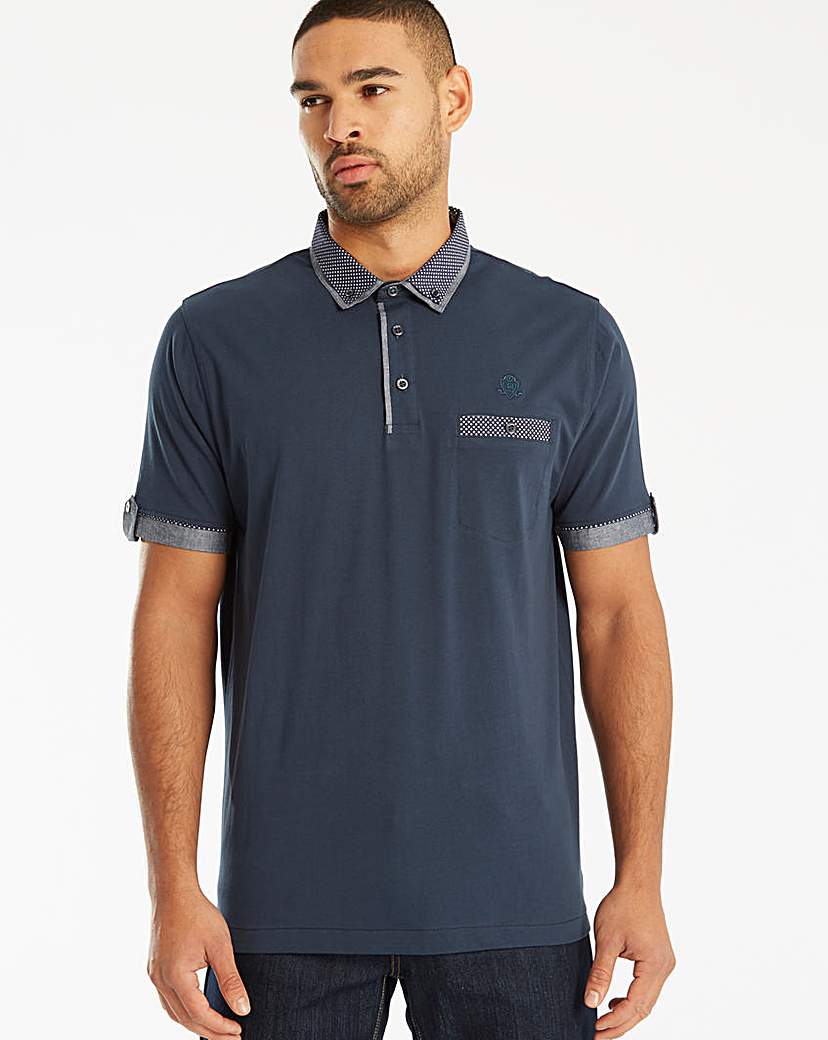 Image of Black Label Chambray Trim Polo Long