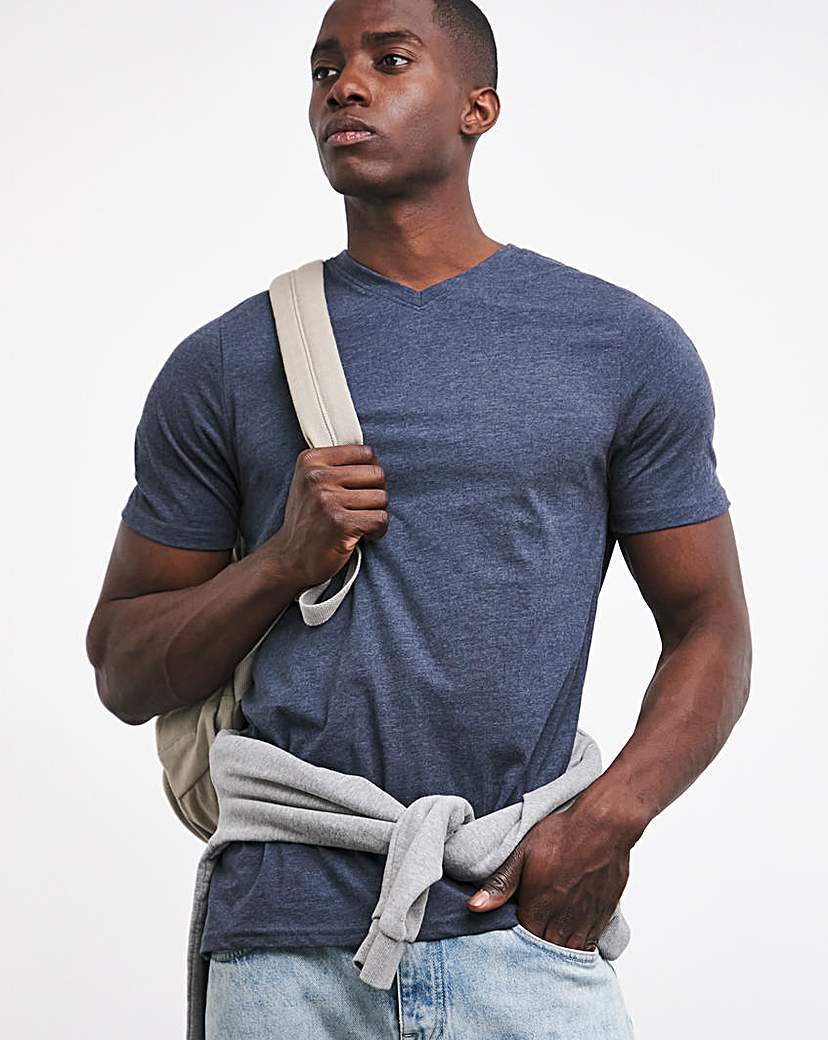 Pure Cotton V Neck T-Shirt Long