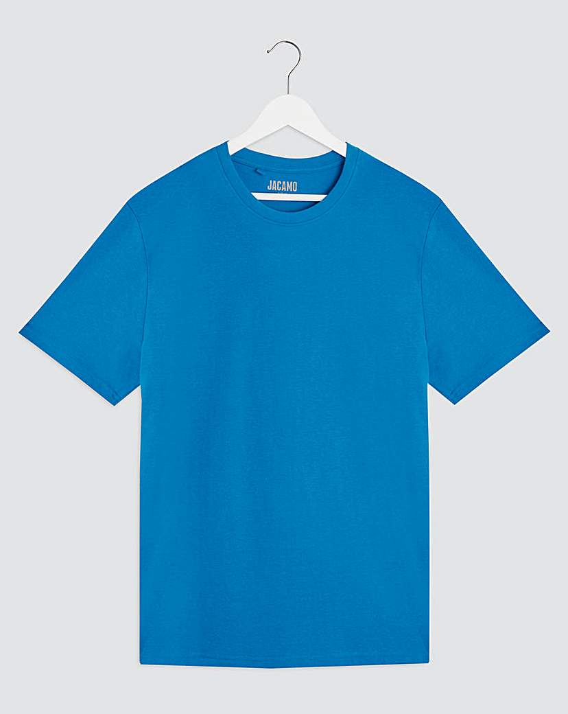 Image of Bright Blue Crew Neck T-Shirt Long