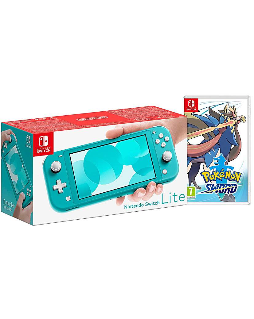 Switch Lite Turquoise and Pokemon Sword