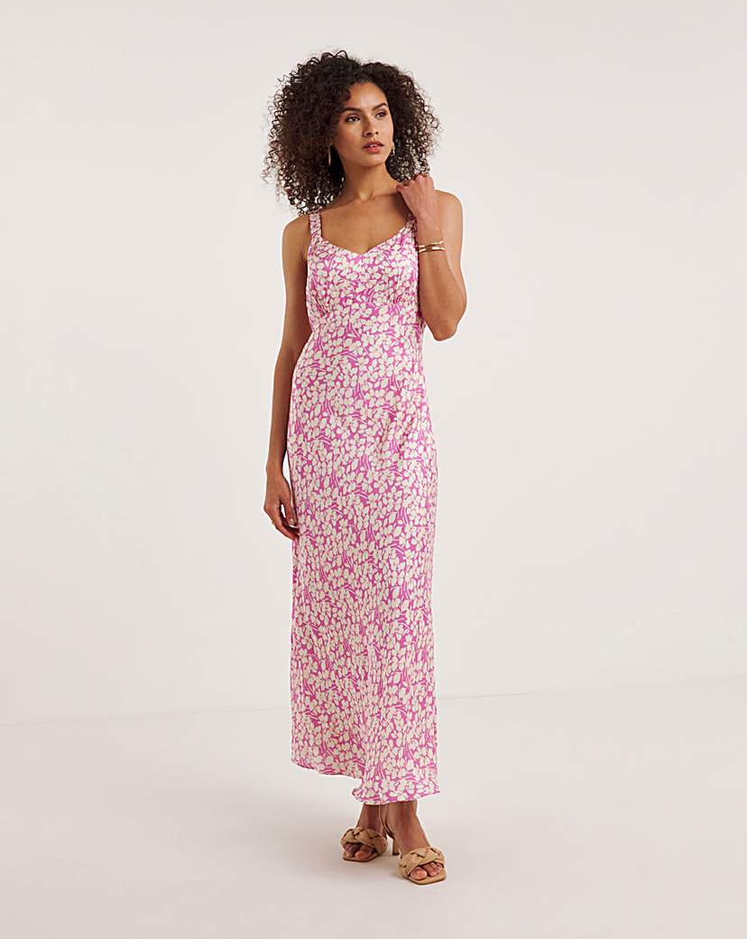 Ro&Zo Floral Satin Midi Dress