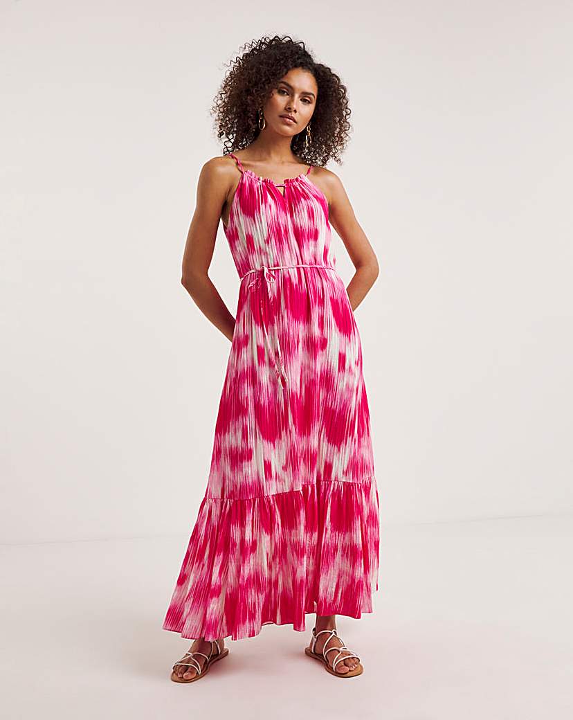 Ro&Zo Pink Tie Dye Texture Maxi Dress