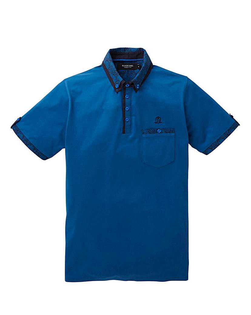 Image of Black Label Trim Cuff Polo Long