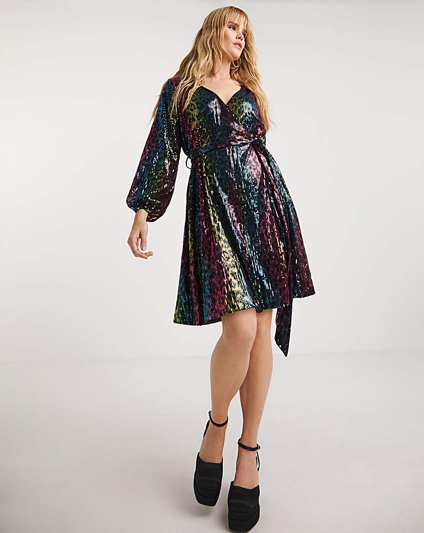 Lovedrobe sequin Belted Mini Dress
