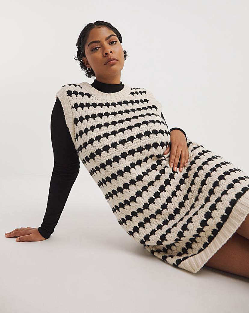 Native Youth Textured Knit Mini Dress - Cream