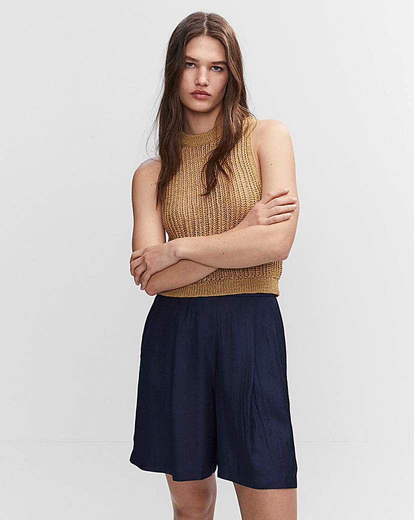 Mango Elasticated Linen Shorts