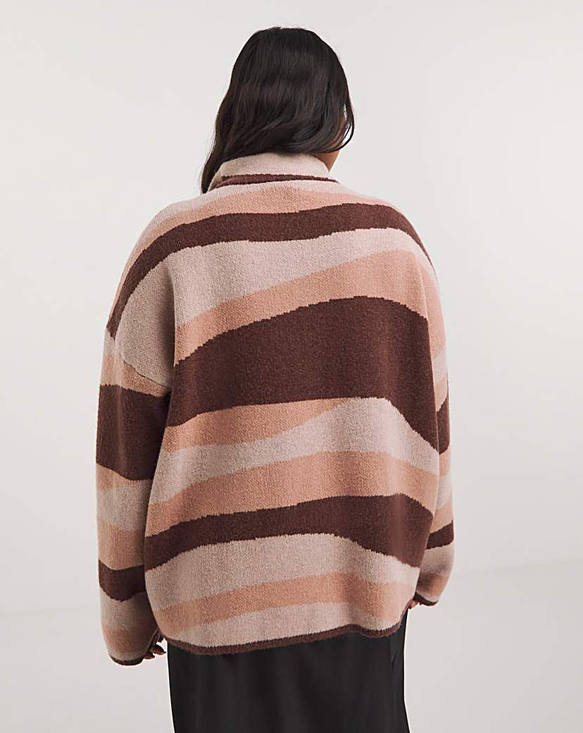 Lovedrobe Abstract Zip-Up Jumper