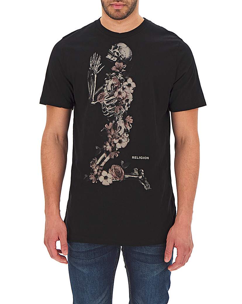 Image of Religion Praying Skeleton T-Shirt Long