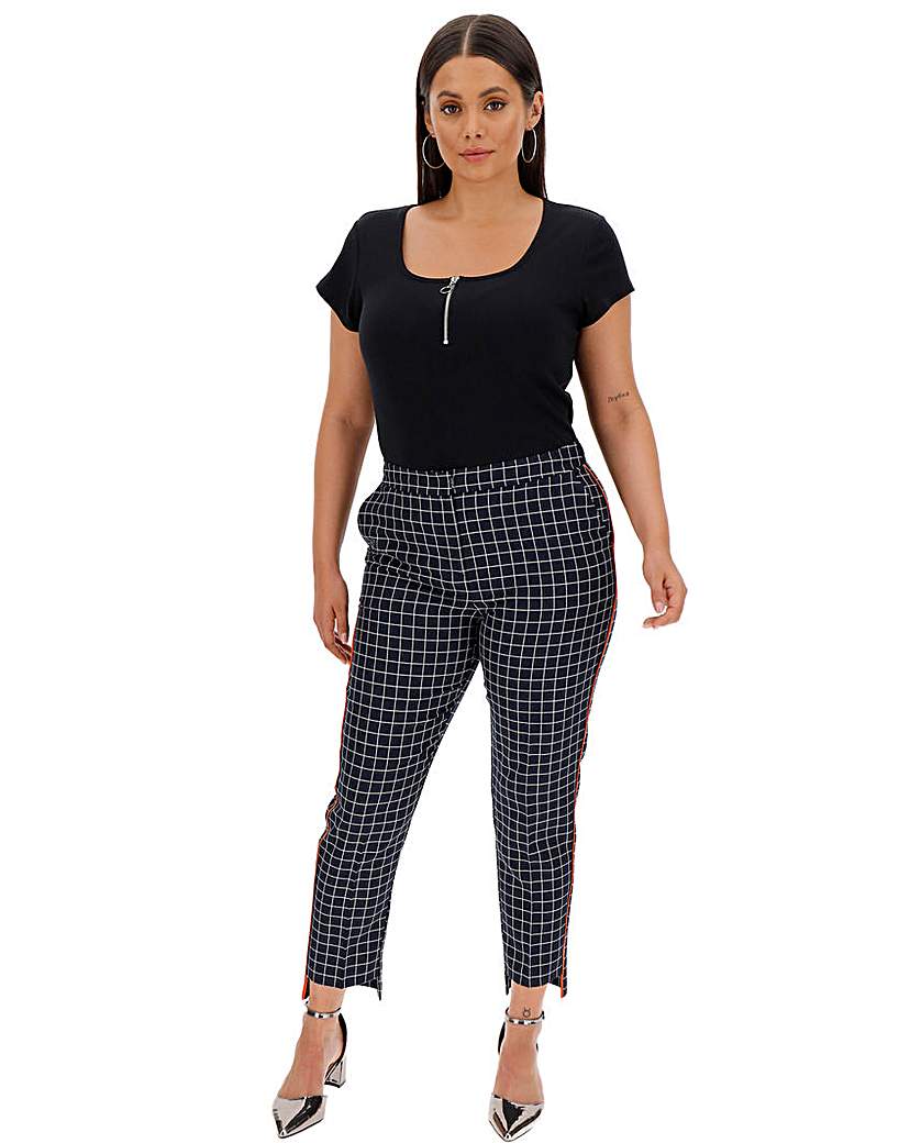 Image of Window Pane Tapered Trousers