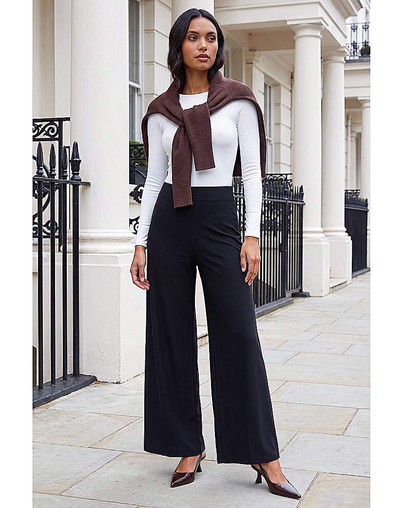 Roman Elastic Wide Leg Stretch Trousers