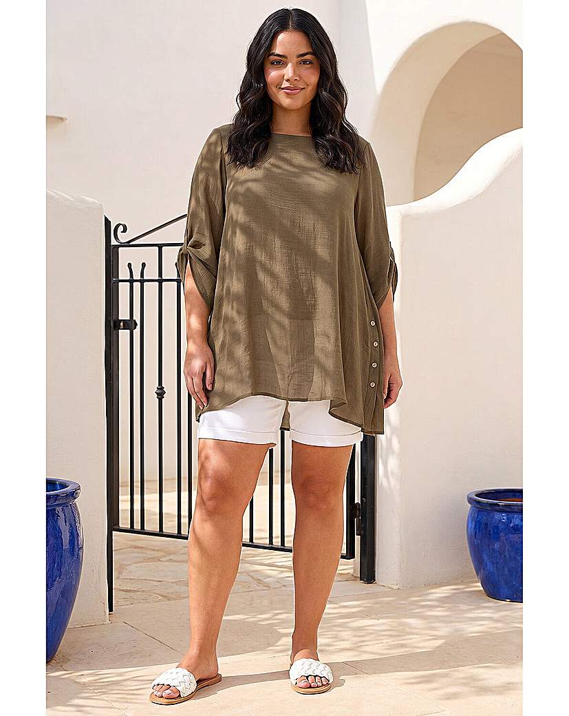 Roman Curve Women's Jersey Top - Khaki - Size 22/24