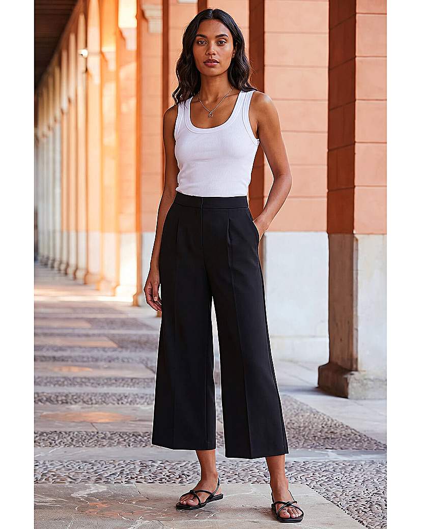 Roman Originals - Women's Cropped Culottes - Black - Size 12