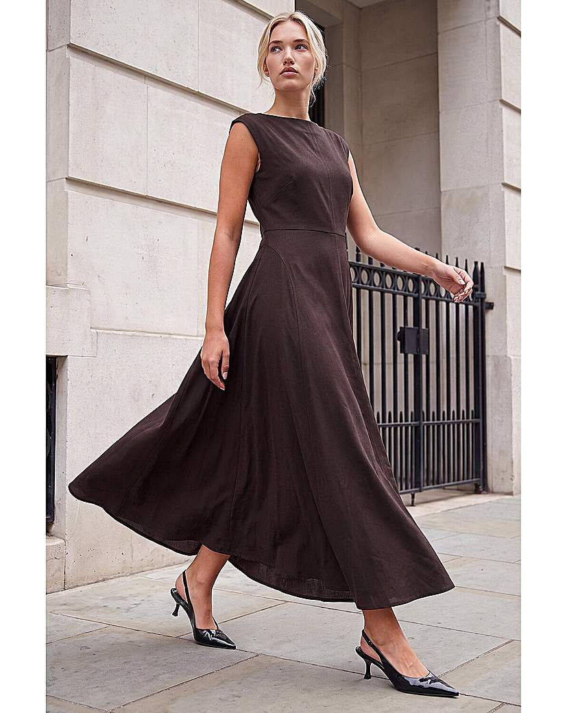 Roman Fit & Flare Midi Dress