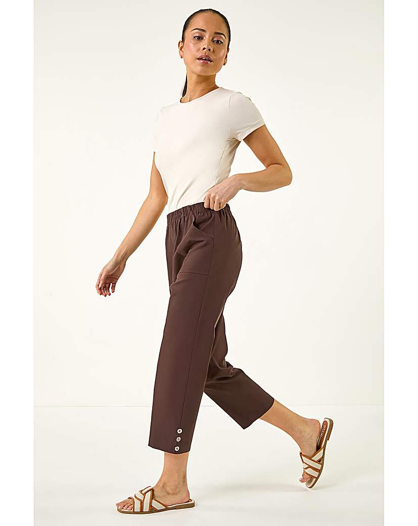 Roman Petite Bengaline Cropped Trouser, Brown, Size 10, Women - Image 3